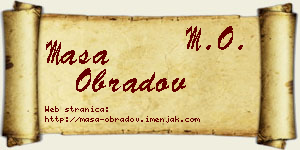 Maša Obradov vizit kartica